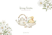 Spring Garden. Watercolor clipart, a Decorative Illustration by Kreker Kate (Thumbnail 8 of 12)