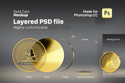Gold Coin Mockup for Photoshop CC, a Product Mockup by FEINGOLD (Thumbnail 3 of 5)