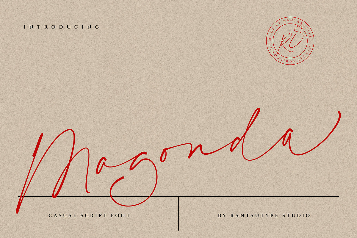 Magonda Casual Script Font, a Script Font by RantautypeStudio (Photo 1 of 17)