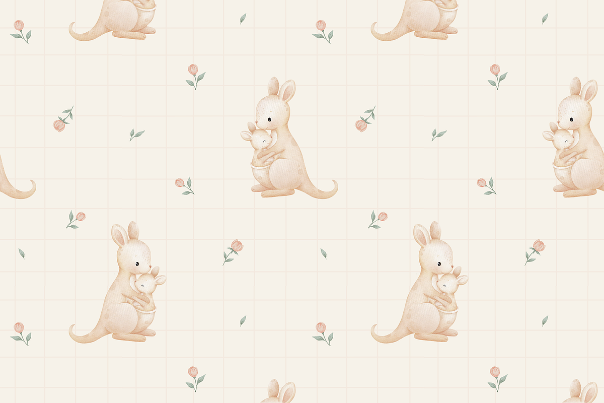 Kangaroo Cuddles – Clipart & Pattern, a Pattern Graphic by tetiartline (Photo 5 of 7)
