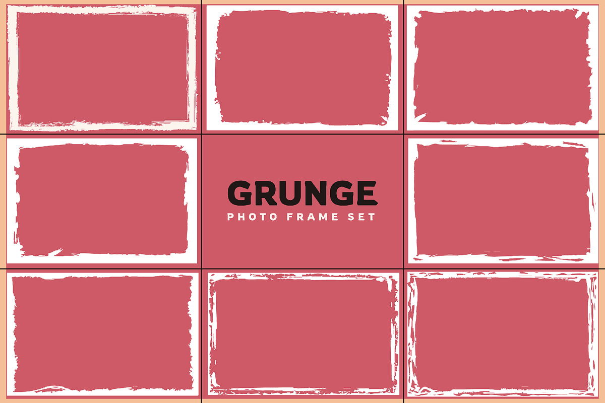 Vector Grunge Photo Frame Design, a Decorative Illustration by Photoshop Action (Photo 4 of 5)