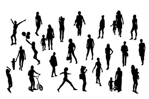 Silhouettes of girls and women