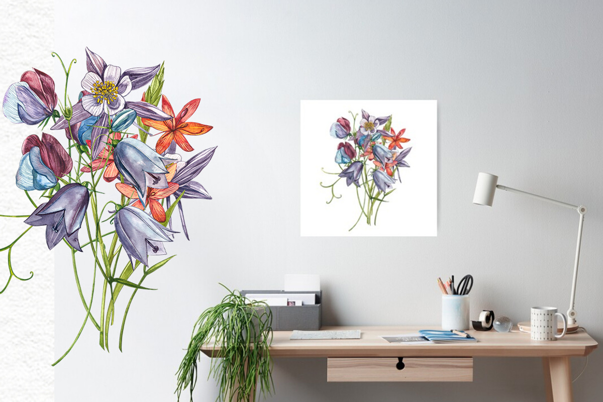 Wildflowers & Gardenflowers clipart, a Decorative Illustration by Ann Astro (Photo 7 of 9)