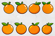 Cartoon Clementine Clipart Set, a Food Illustration by newminddesign (Thumbnail 1 of 8)