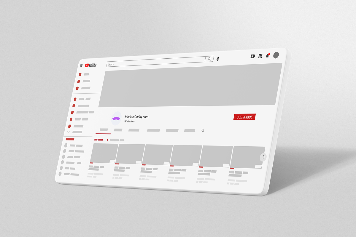 Youtube Mockup, a Product Mockup by Mockupdaddy (Photo 1 of 10)