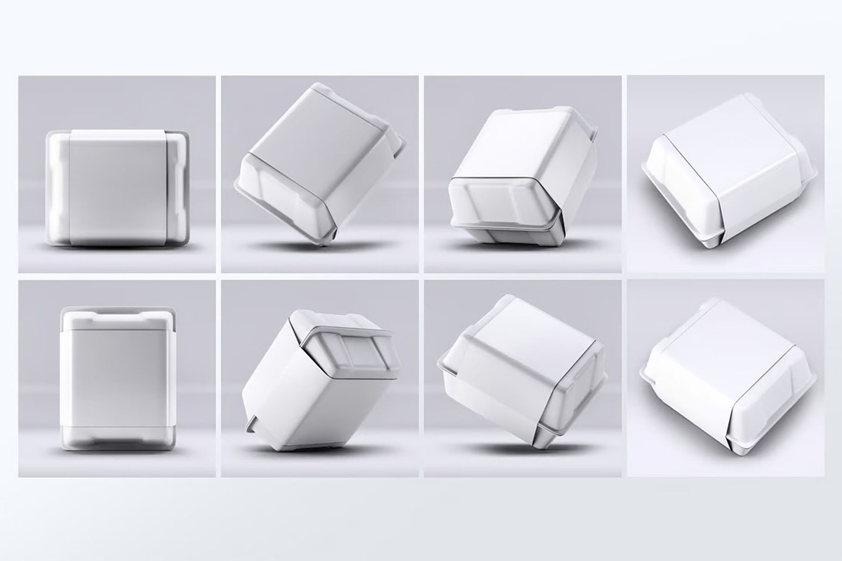 Take Away Food Box Mock-Up, a Packaging Mockup by DesignRushMarket (Photo 2 of 8)