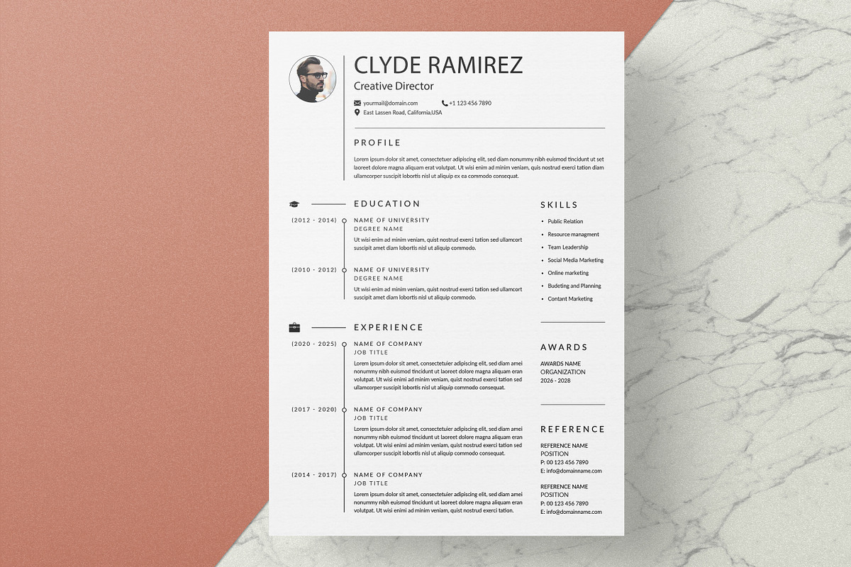 Clean Resume/CV Word, a Resume Template by ResumeDevisers (Photo 2 of 5)