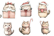 Christmas cat clipart, an Illustration by Designworld (Thumbnail 3 of 4)