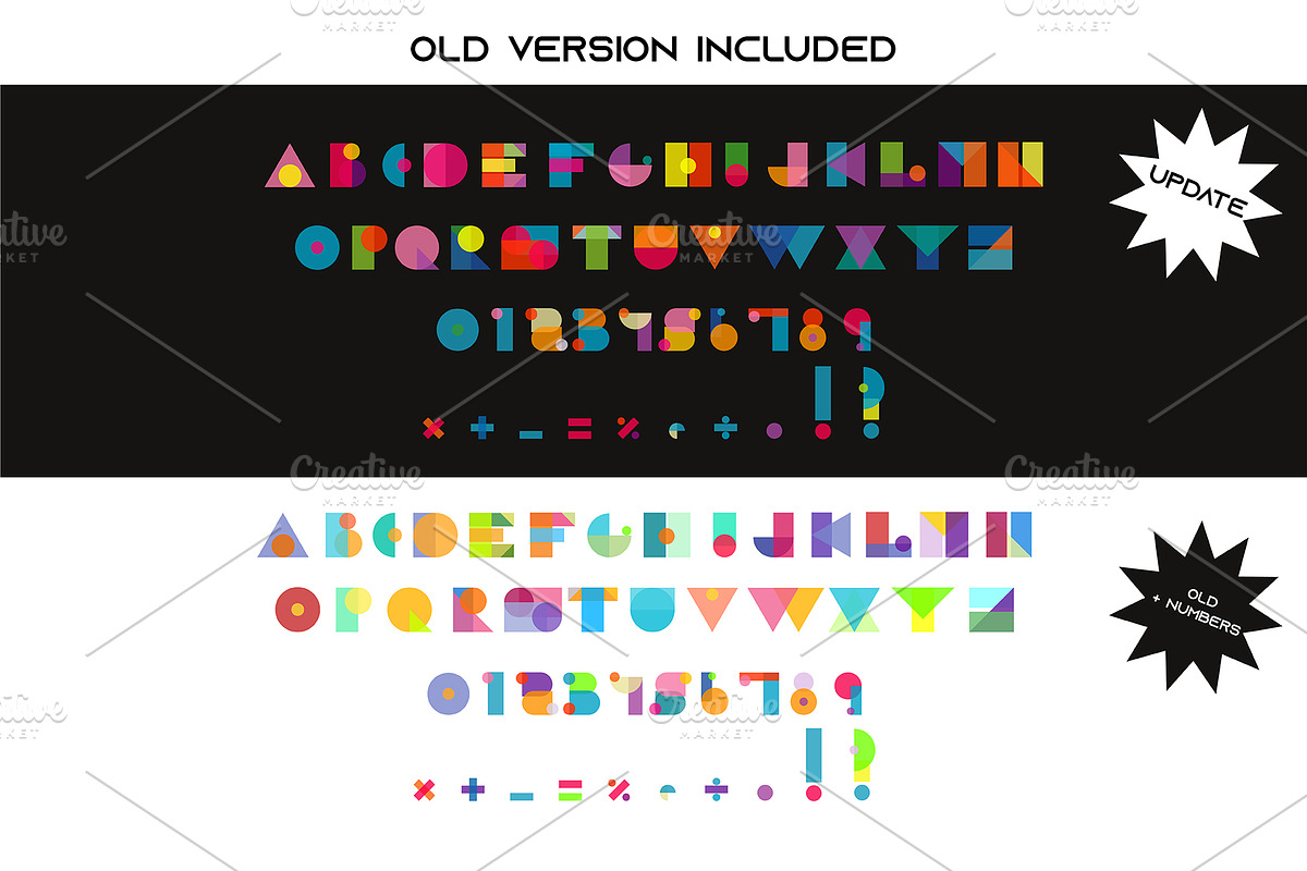 Vector letters Geometric style preview 2