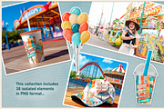 Amusement Park watercolor clip art, an Illustration by ARTerria (Thumbnail 2 of 9)