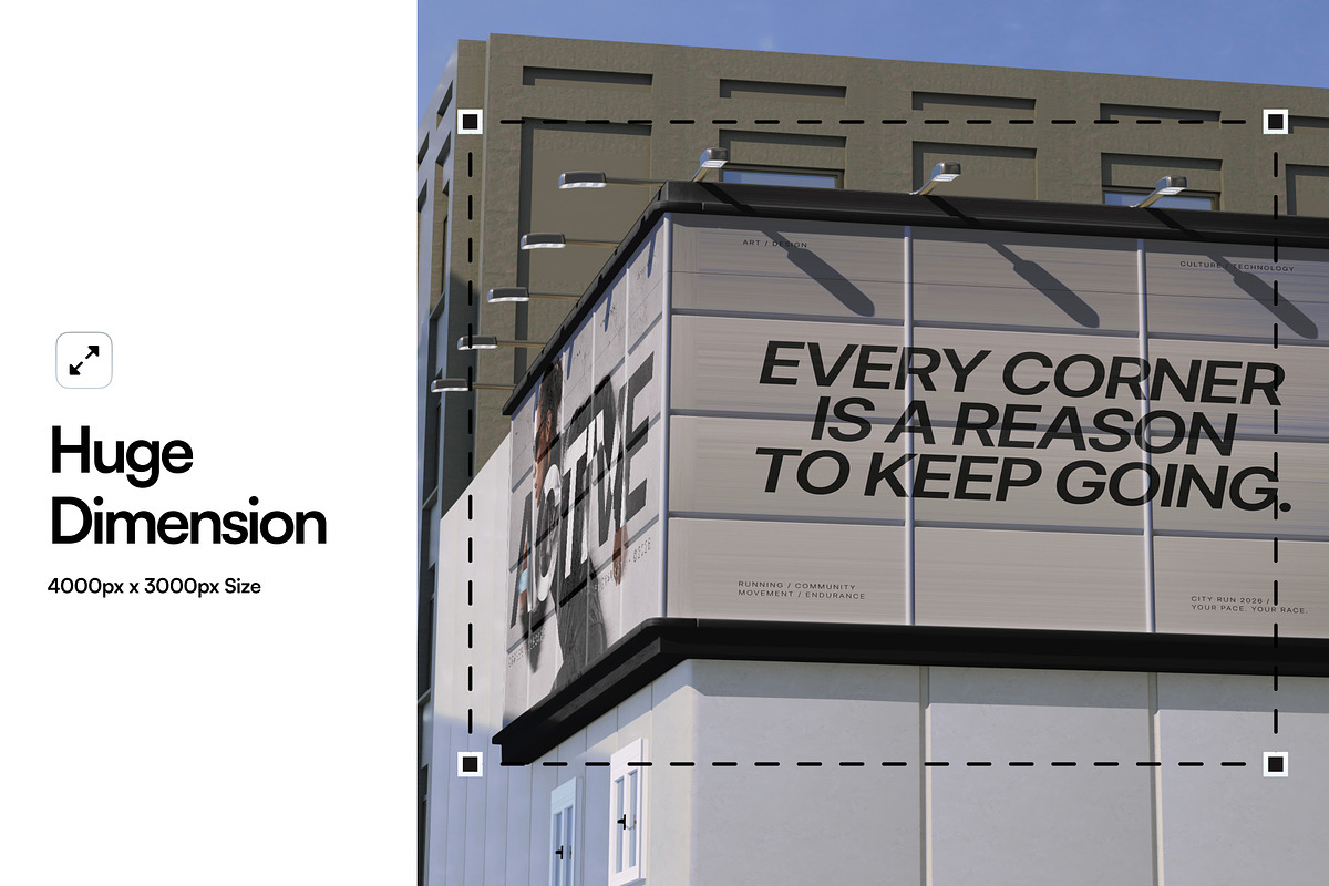 Corner Billboard Mockup, an Advertising Mockup by SLAB! Design (Photo 2 of 7)
