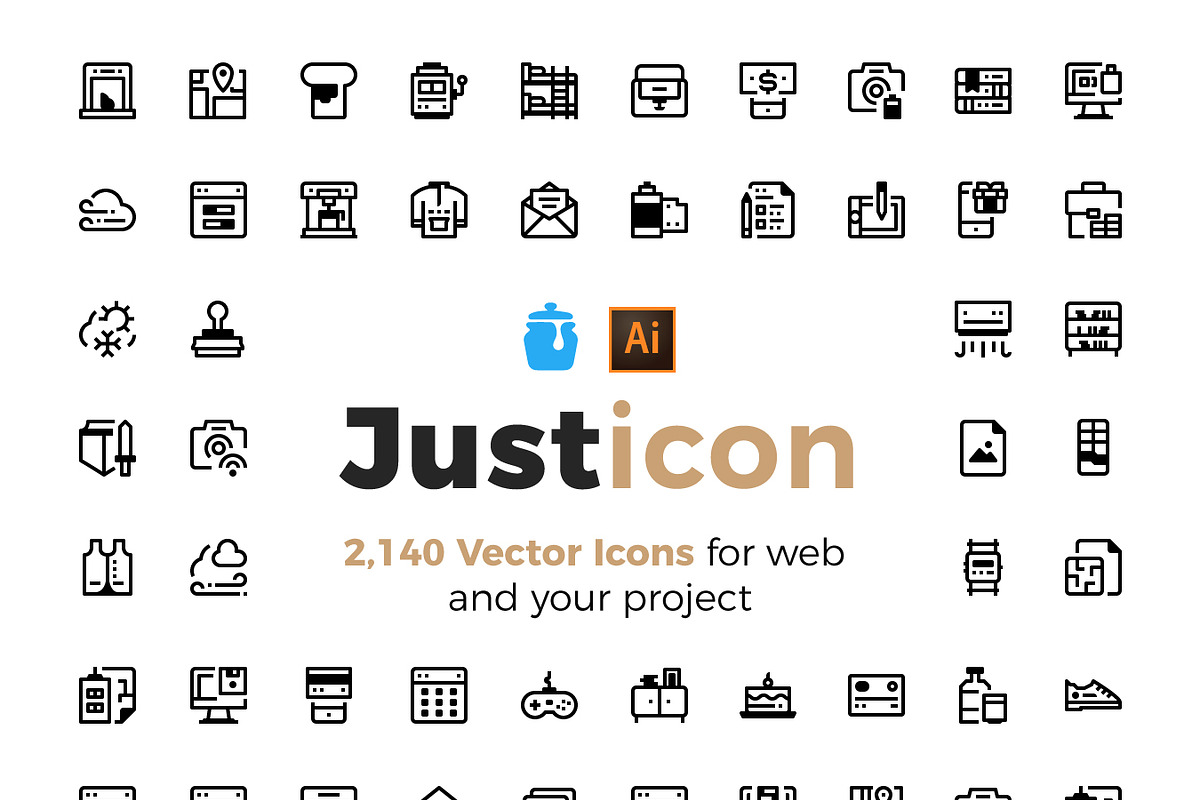 2,140 ~ minimal icon - free update, an Outline Icon by Just Icon (Photo 7 of 7)