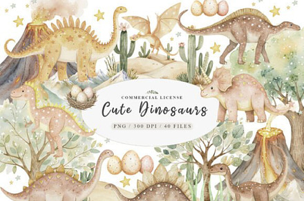 Prehistoric Cute Dinosaur Png, an Illustration by JackArt