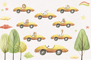 Animals in the car, an Illustration by Love Watercolor Store (Thumbnail 10 of 15)