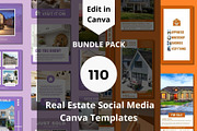 Real Estate Social Media Templates, a Templates & Theme by BoontenStudio (Thumbnail 1 of 5)