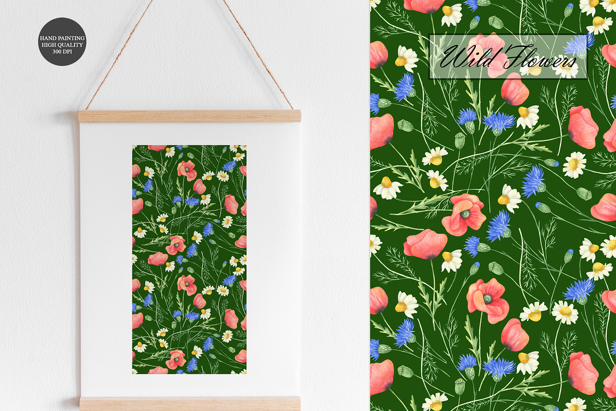 Wildflower Seamless Patterns, an Illustration by OlDm_Shop (Photo 7 of 10)