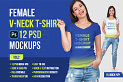 Female V-Neck T-Shirt Mockup Vol 2, a Shirt Mockup by Hi, Mock-Up! (Thumbnail 1 of 10)