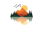 Sunset Adventure Camping Badge Set, an Object Graphic by Designs_River (Thumbnail 10 of 13)