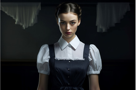Girl maid uniform female portrait, a Person Photo by Ylivdesign