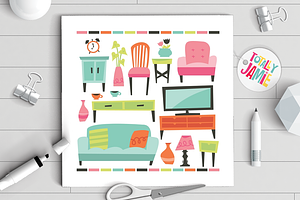 Retro Home Living Furniture Set