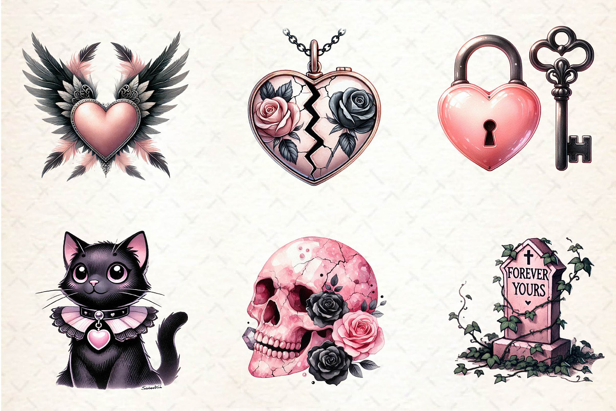 Love Gothic Valentine Sublimation, a Work Illustration by Dream Creation (Photo 2 of 5)