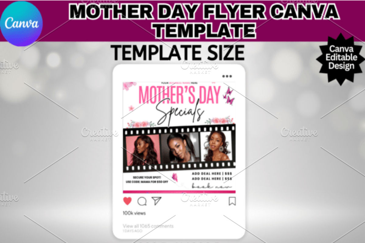 Mothers Day Flyer Canva Temple, a Design Template by Design Station (Photo 4 of 7)