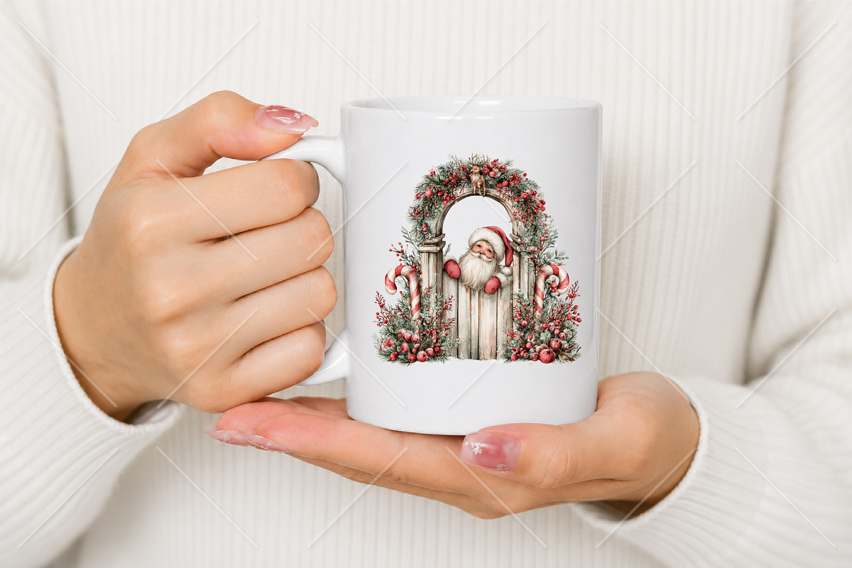Peeking Santa Reindeer Christmas PNG, a Seasonal Illustration by Canvas Craft (Photo 9 of 10)