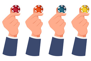 Mens hands hold colorful casino, a Person Illustration by Vectorbuum