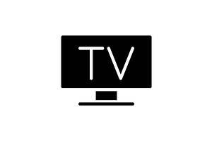 Television black glyph icon, an Icon by IMG Visuals