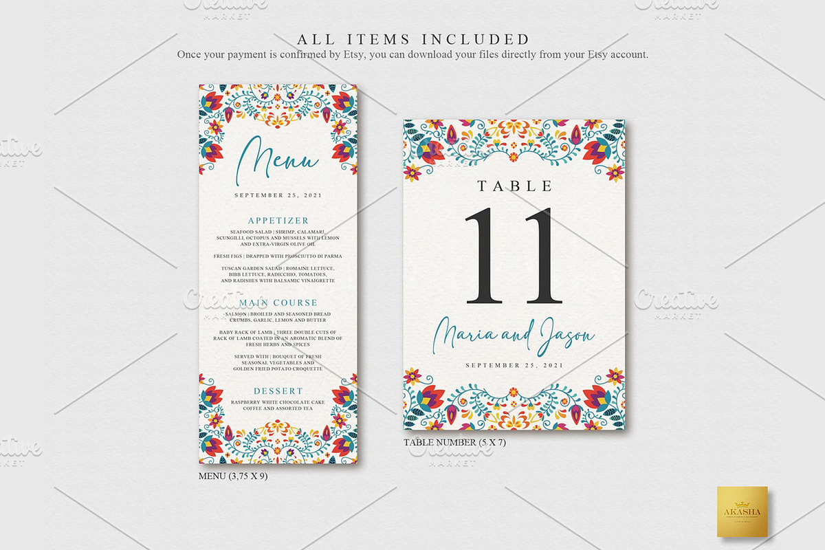Mexican Wedding Bundle | CANVA, a Stationery Template by Creative Market (Photo 4 of 8)