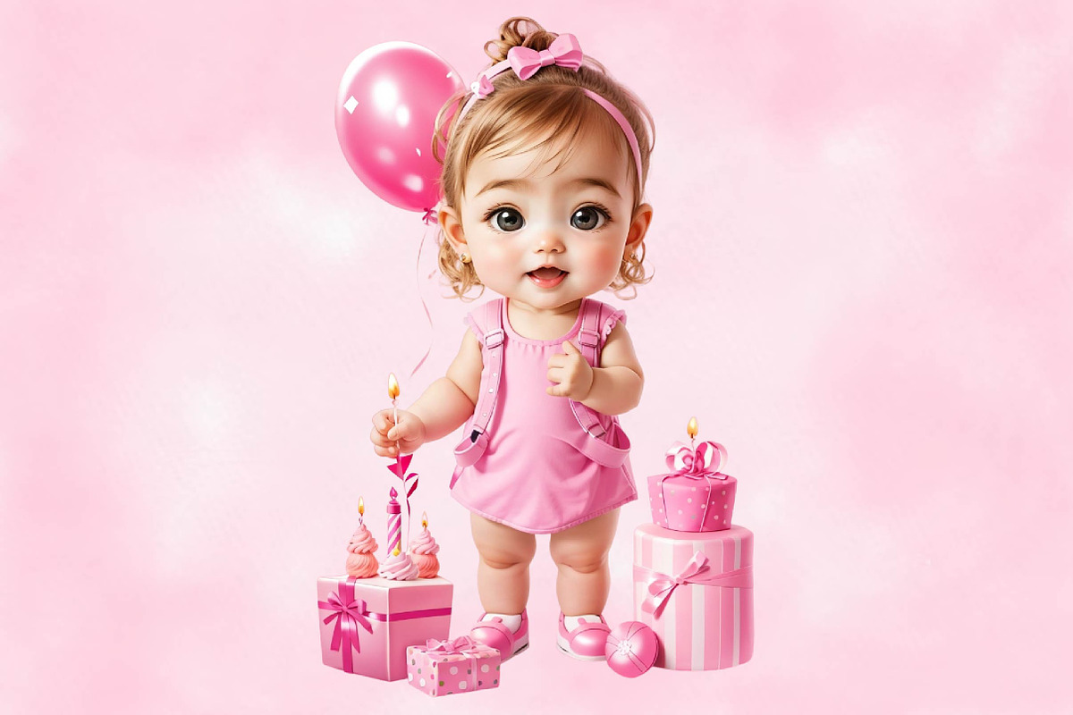 Pink Birthday Sublimation Clipart, a Seasonal Illustration by Craft Nest (Photo 5 of 5)