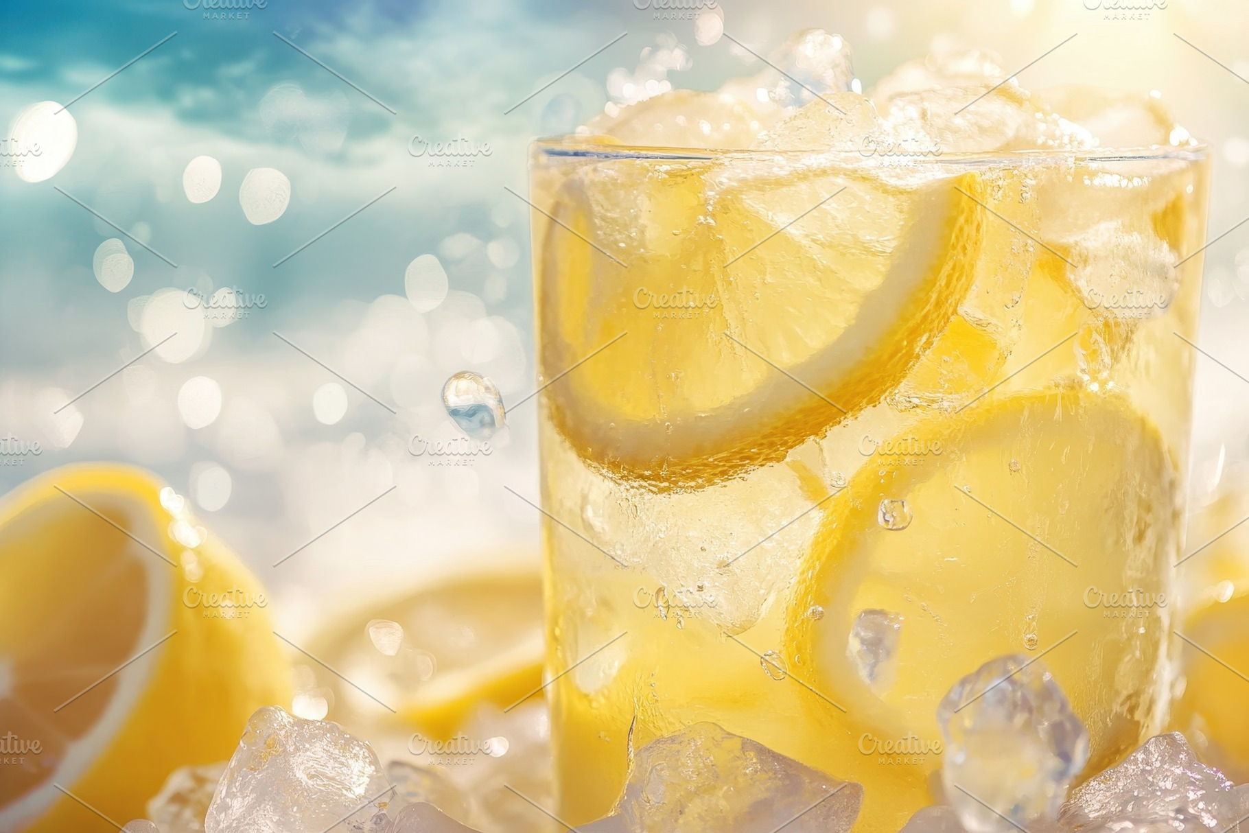 Refreshing cold lemon drink with ice, a Photo by Iftikhar Alam