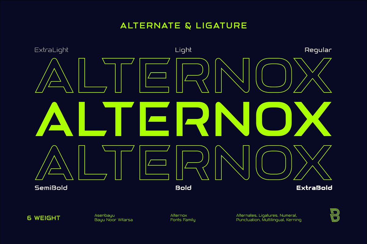 Alternox Fonts Famliy, a Sans Serif Font by Asenbayu (Photo 14 of 14)