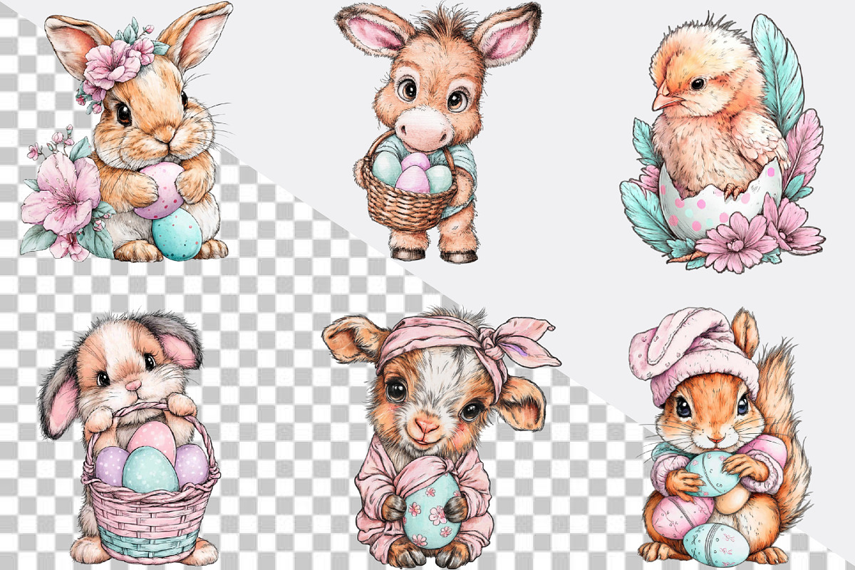 Easter Spring Animals Clipart Bundl, an Illustration by SVGArt (Photo 2 of 7)
