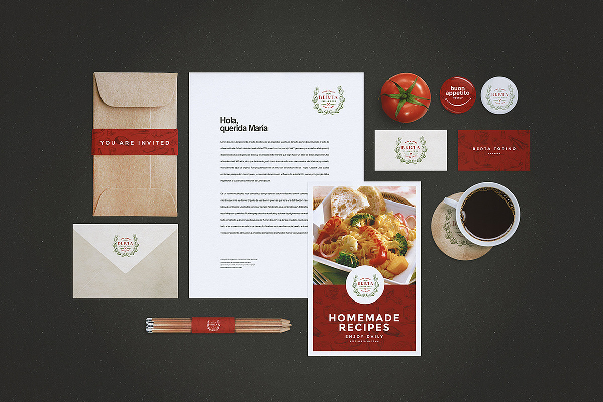 Restaurant/Food Identity Mockup, a Product Mockup by eamejia (Photo 4 of 4)