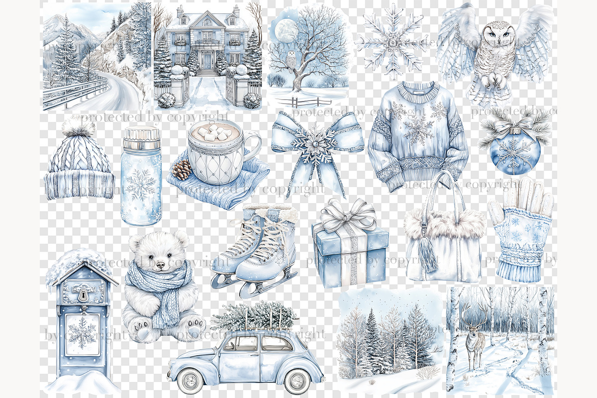 Winter Wonderland Clip Art Bundle, a Person Illustration by GlamArtZhanna (Photo 6 of 8)