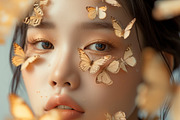 Girl with butterflies. 66 images, a Person Illustration by Handmadefont (Thumbnail 8 of 14)