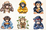 Cute Grumpy Monkey Clipart, an Illustration by Rose Art (Thumbnail 3 of 7)