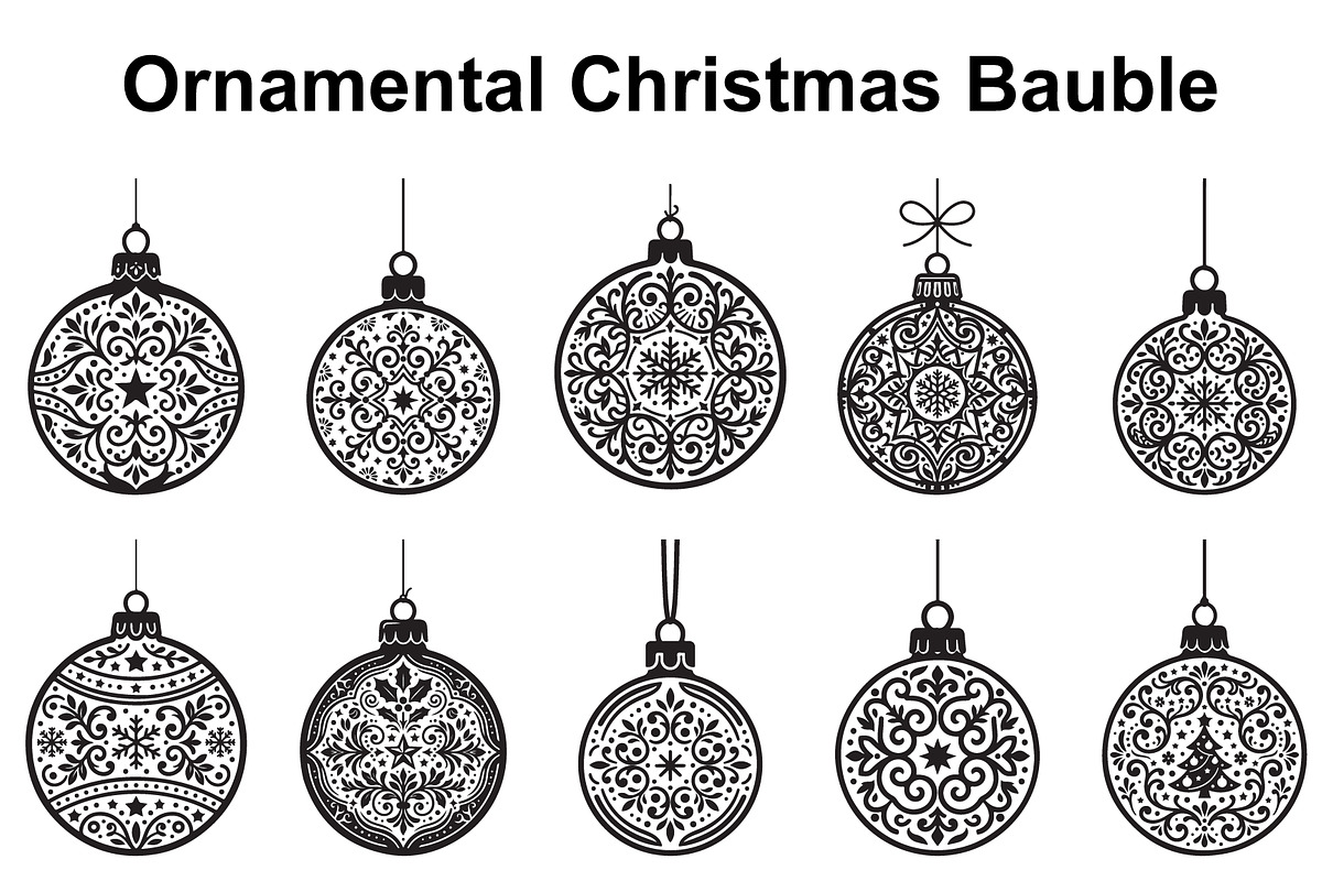 Festive Filigree Bauble Silhouette, an Object Graphic by Creativeshirt (Photo 1 of 5)
