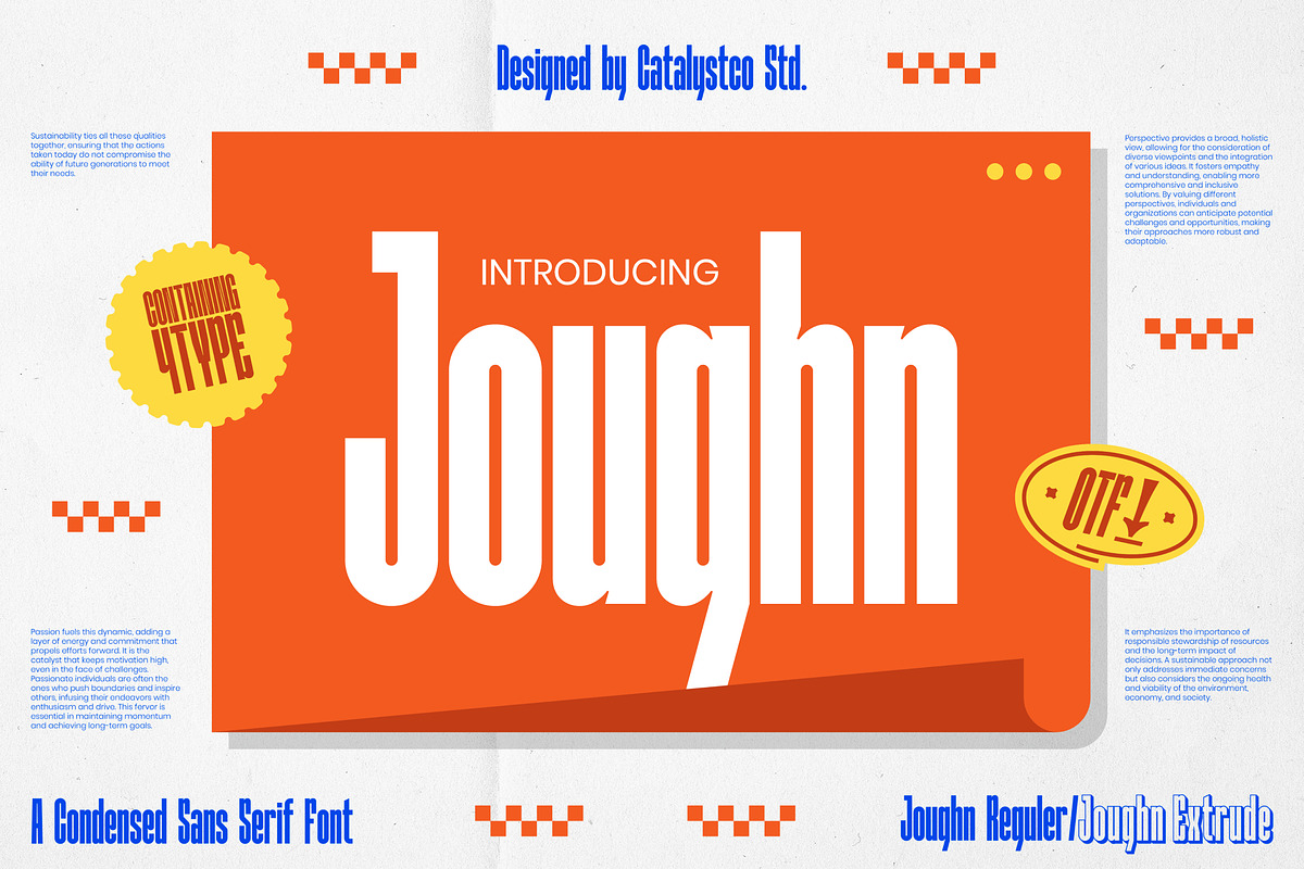 Joughn Condensed Sans Serif Font, a Sans Serif Font by Catalystco Studio (Photo 1 of 7)