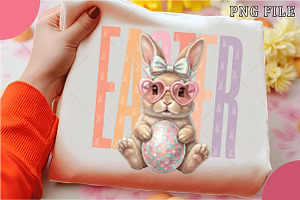 Retro Easter Bunny, Easter Bunny PNG, an Illustration by OK Design