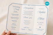 Blue Wedding Program Template, an Invitation Template by Arslan (Thumbnail 1 of 4)