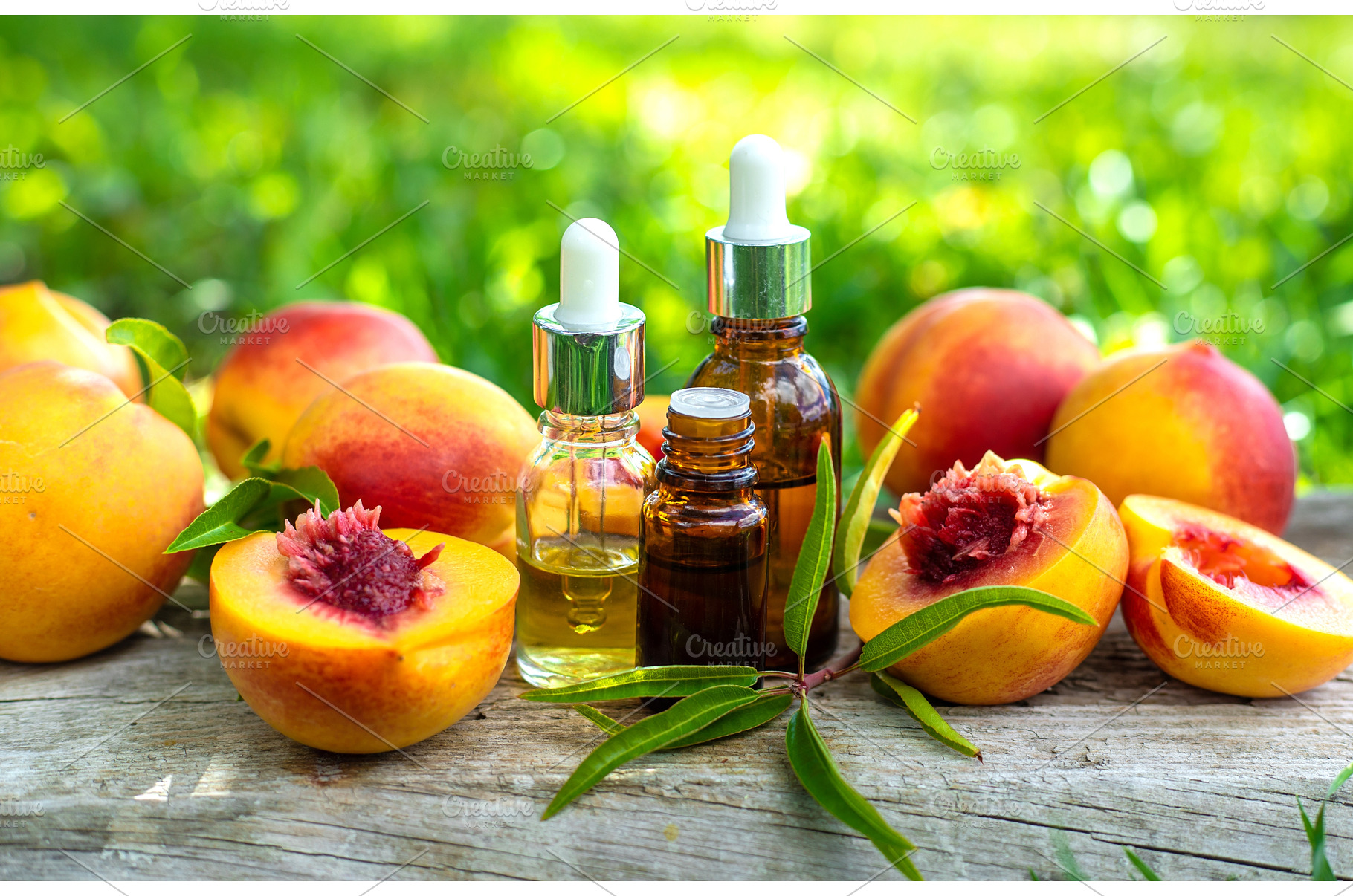 Peach kernel oil and supplements, a Food & Drink Photo by yanadjana