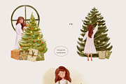 Watercolor Christmas Tree Scenes, a Person Illustration by Jenteva Art (Thumbnail 7 of 15)