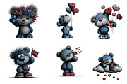 Whimsical Valentine Teddy Bear, an Illustration by CreationArt (Thumbnail 3 of 6)