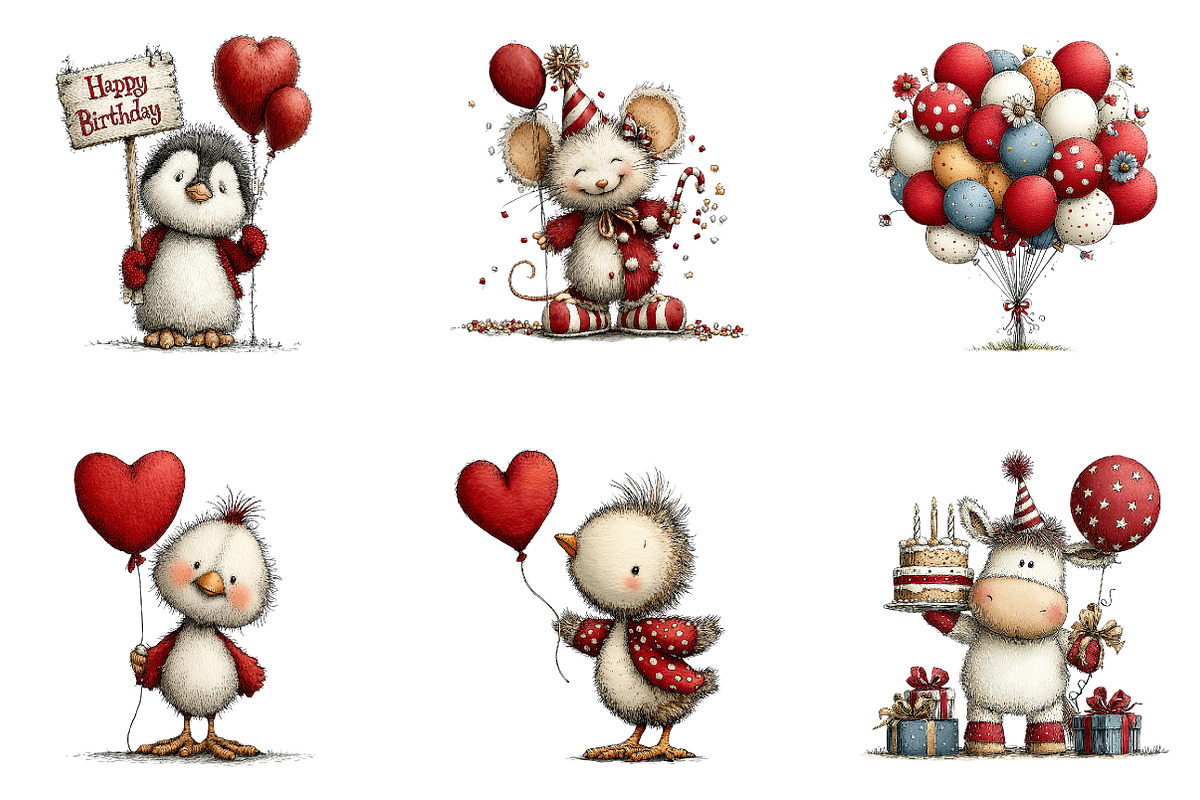 Whimsical birthday clipart birthday, an Illustration by CreationArt (Photo 4 of 5)
