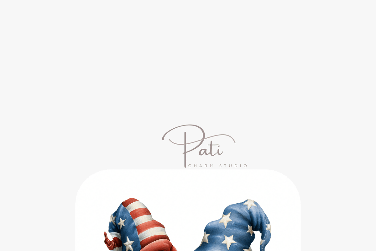 Patriotic Gnomes PNG Set, a Decorative Illustration by Pati Charm Studio (Photo 6 of 8)
