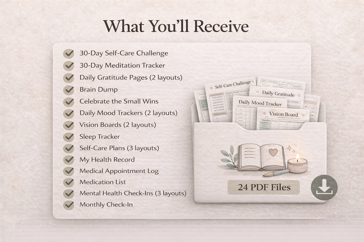 Mental Health Journal PDF Template, a Stationery Template by MIRoots Design Studio (Photo 9 of 10)