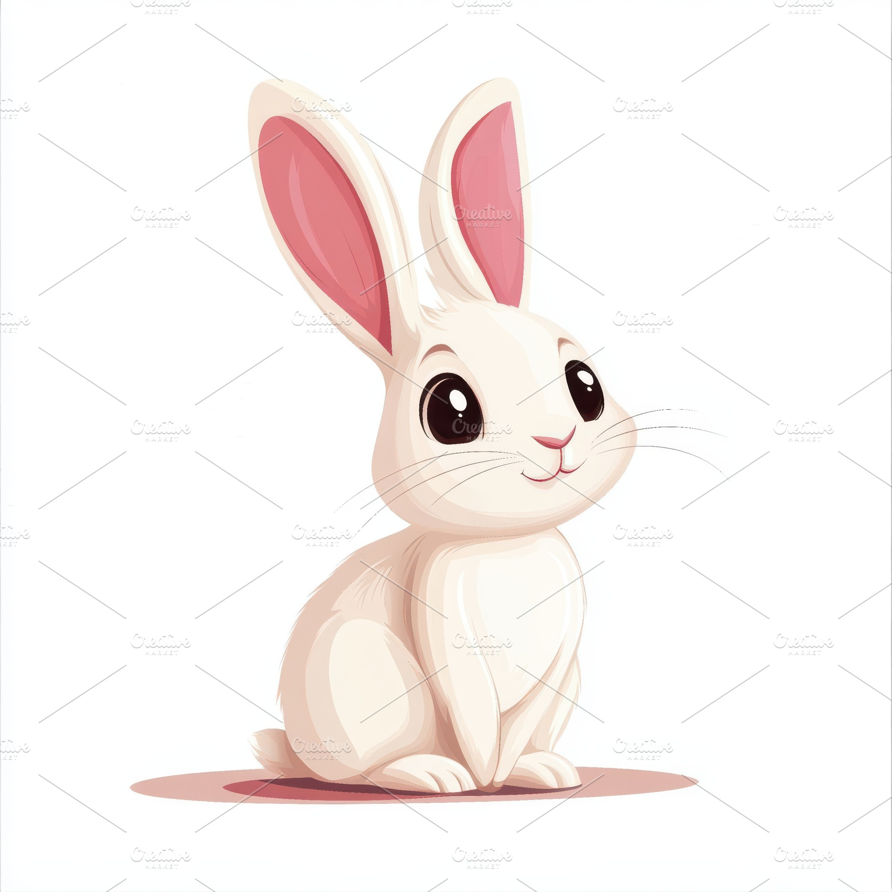 Adorable White Bunny Rabbit Sitting, an Animal Photo by Pixeness Studio