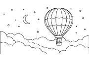 Hot Air Balloon Cloud Line Art bundl, an Illustration by Designer_Momina (Thumbnail 6 of 51)